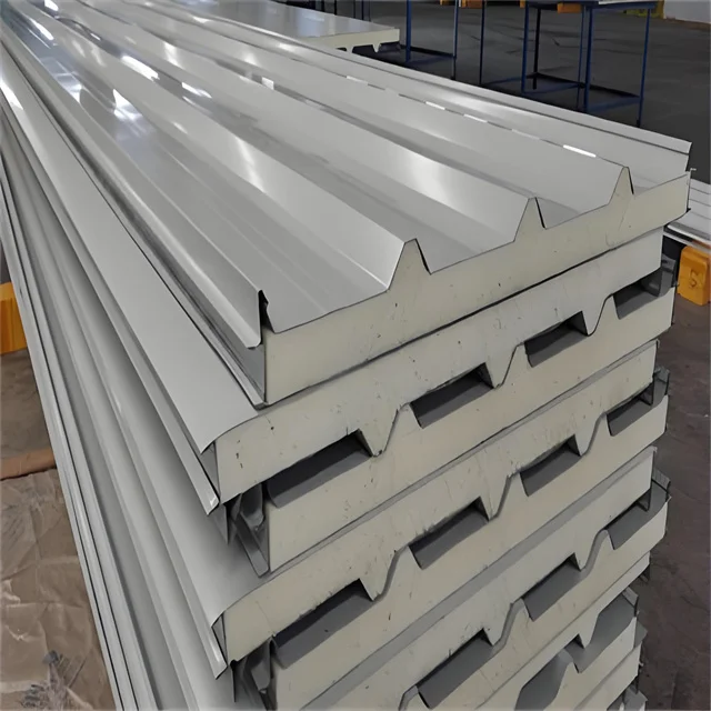 75mm Styrofoam Sheet Metal Walls 100mm 150mm Exterior Polyurethane Foam Line with Sty Eps Sandwich Panels