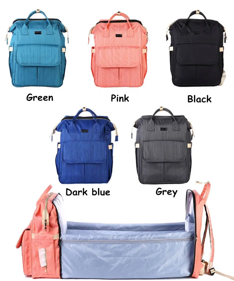 Мама пеленки Dag Рюкзак Мягкие Детские сумка из узорчатой ткани кровать; Рюкзак для подгузников; Рюкзак с пеленкой розовый