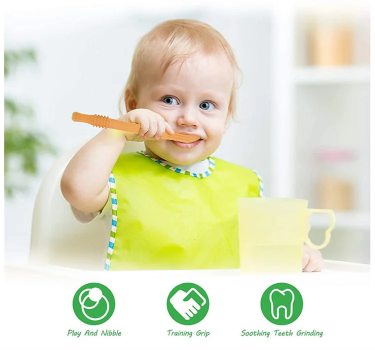 
Amazon New Style Baby Tooth Glue Silicone Hollow Molar Tube Baby Molar Toy 