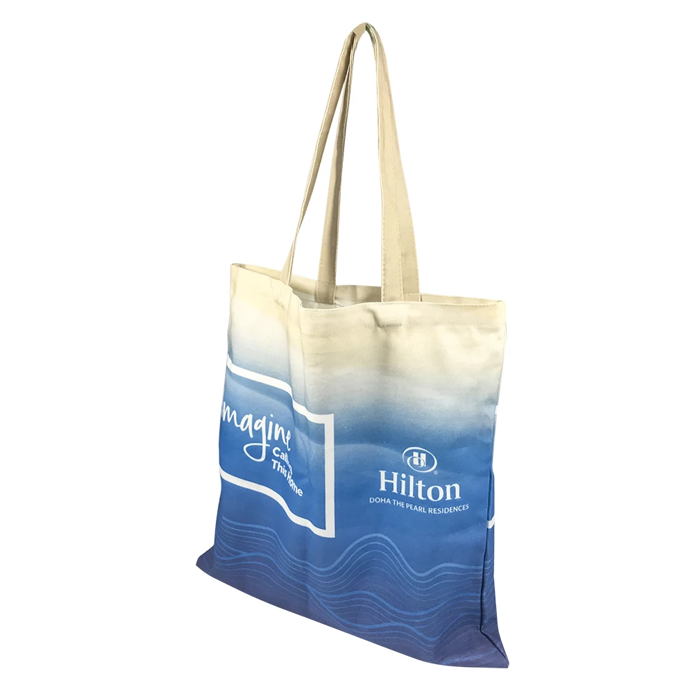 Custom Printed Logo Reusable Canvas Cotton Shopping Tote Bag for hotel and for fair