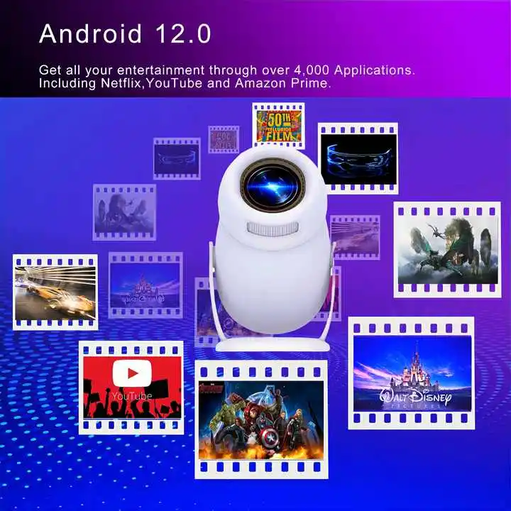 Y400 мини портативный видеопроектор 1280*720P Светодиодная лампа 300 ANSI Lumens Android проектор с Wi-Fi BT кронштейн проекторы
