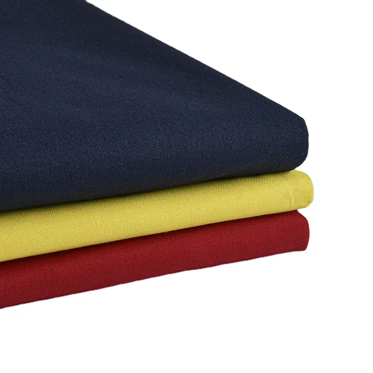 High Quality Combed Cotton 60*60 Thin Woven Plain Solid Color Fabric for Garment Clothing
