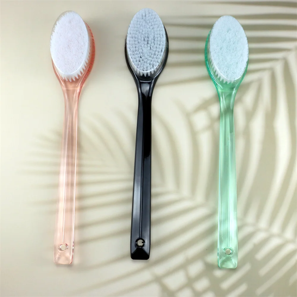 Back Scrubber Anti Slip for Shower,Shower Brush Long Handle with Stiff and Soft Bristles,Body Exfoliator for Bath or Dry Brush