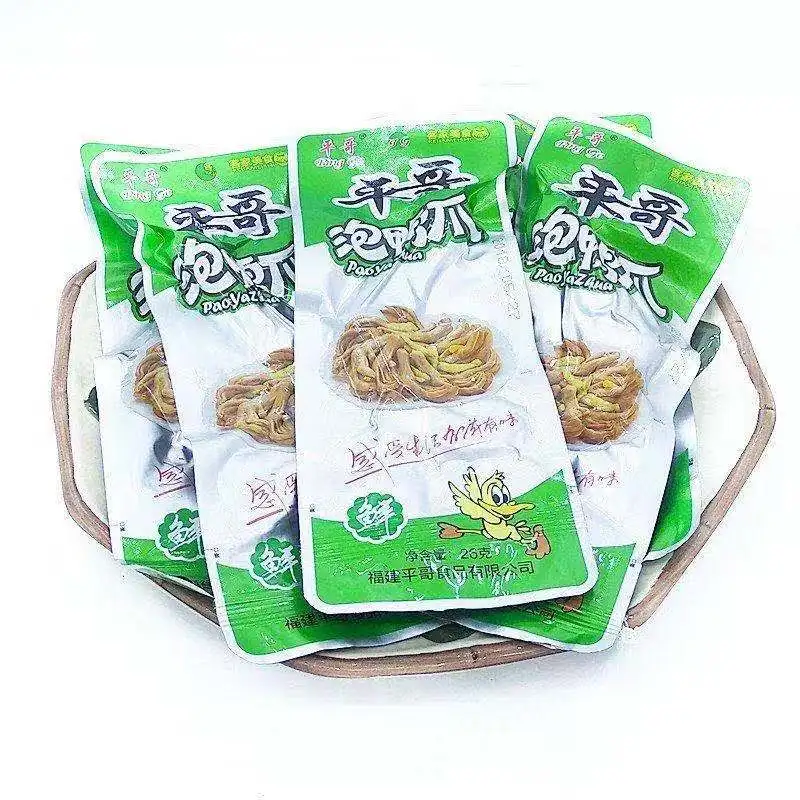 
Hot-selling single leg fresh soaked duck feet 26g*bag delicious healthy snacks in 2021 