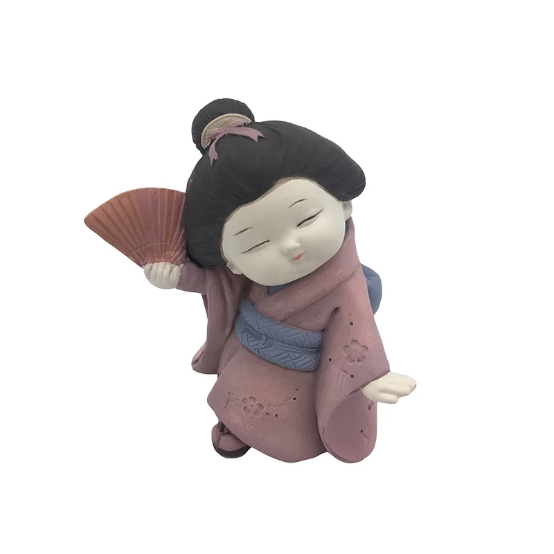 Design mold to make handmade home gifts, Japanese geisha girl statue ornaments, suitable for indoor table top decoration