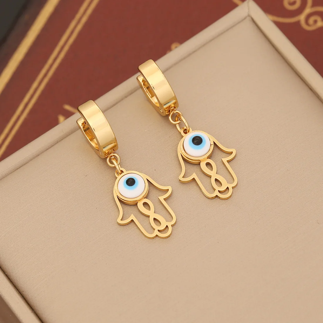 Wholesale Fashion Multi Styles Free Choice Stainless Steel Huggie Hoop Dangle Eye Drop Personalized Earrings