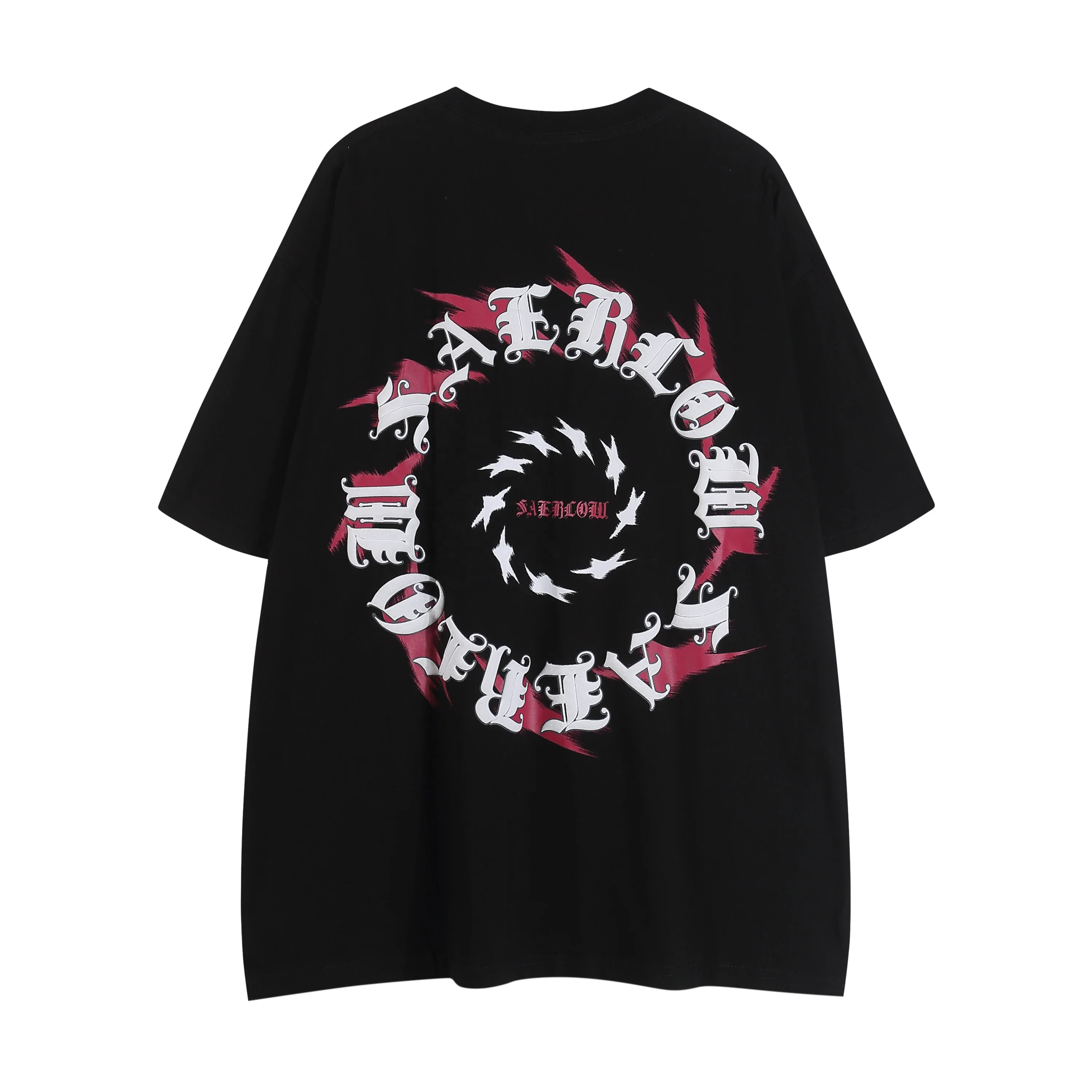 Wholesale custom Gothic style letters puff print t-shirt manufacturer high quality vintage oversized drop shoulder t-shirt