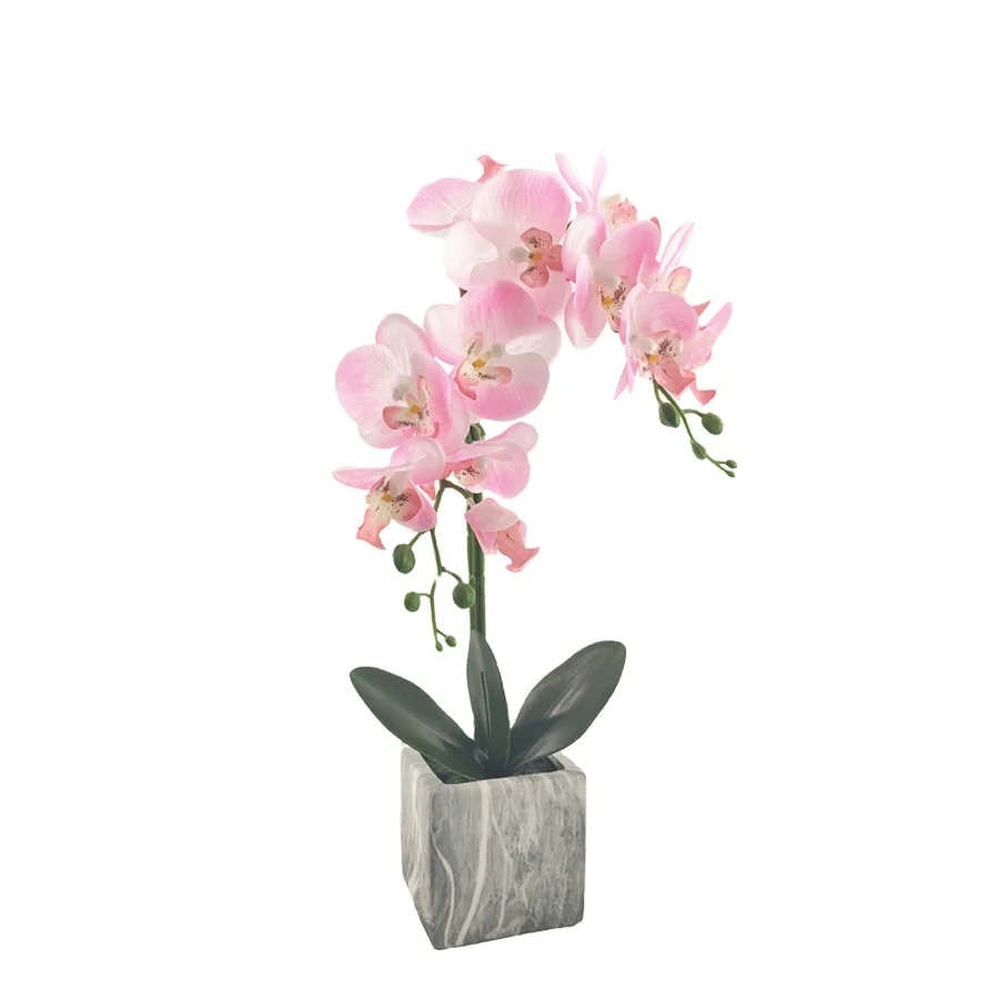 Wholesale Artificial colorful  garden hotel decor phalaenopsis  orchid flower simulation plants potted  orchid greenery