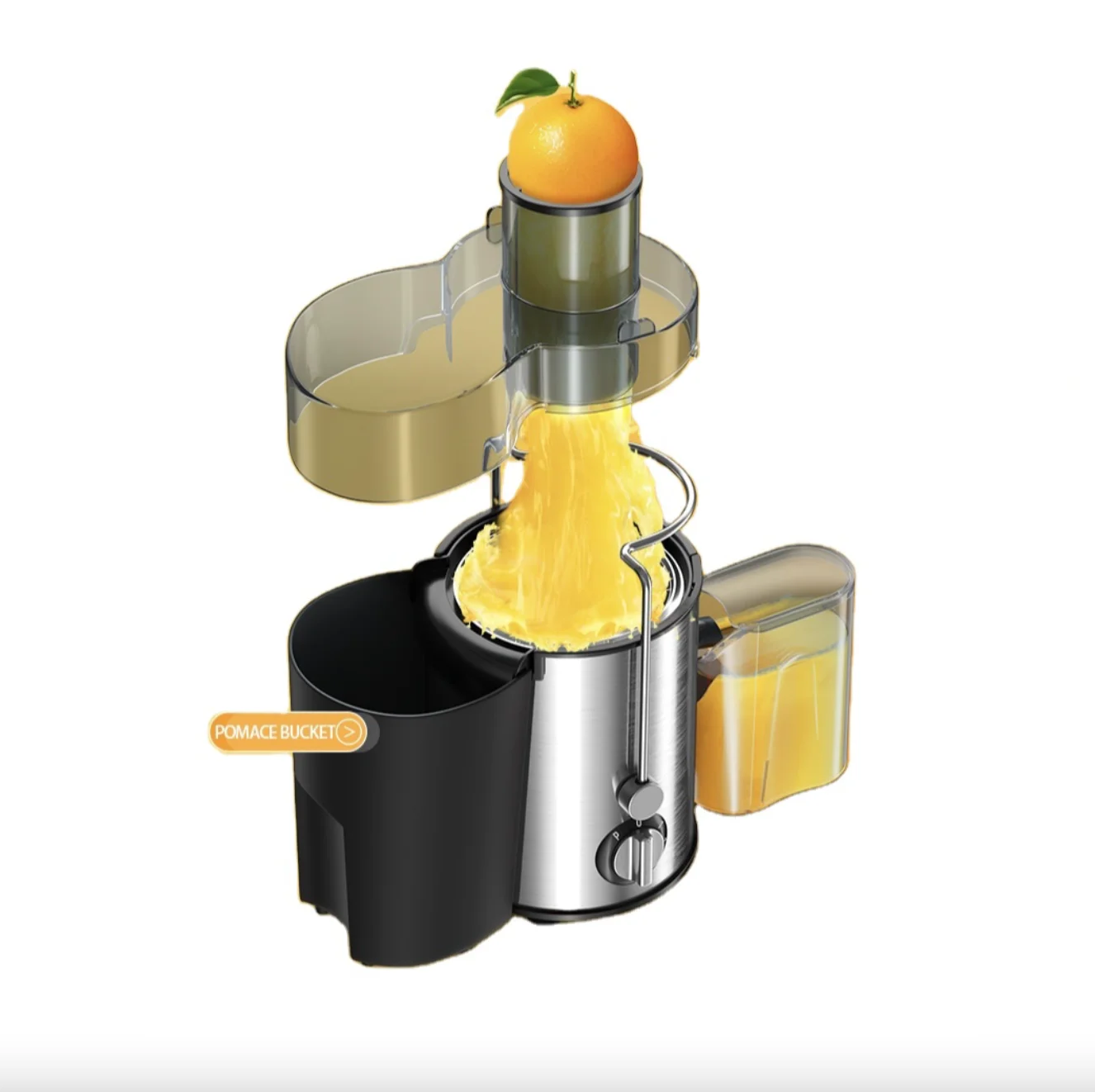 Electric Centrifugal Juicer with 7020 Motor Stainless Steel Easy to Clean for Fruits and Vetables Masticating Function