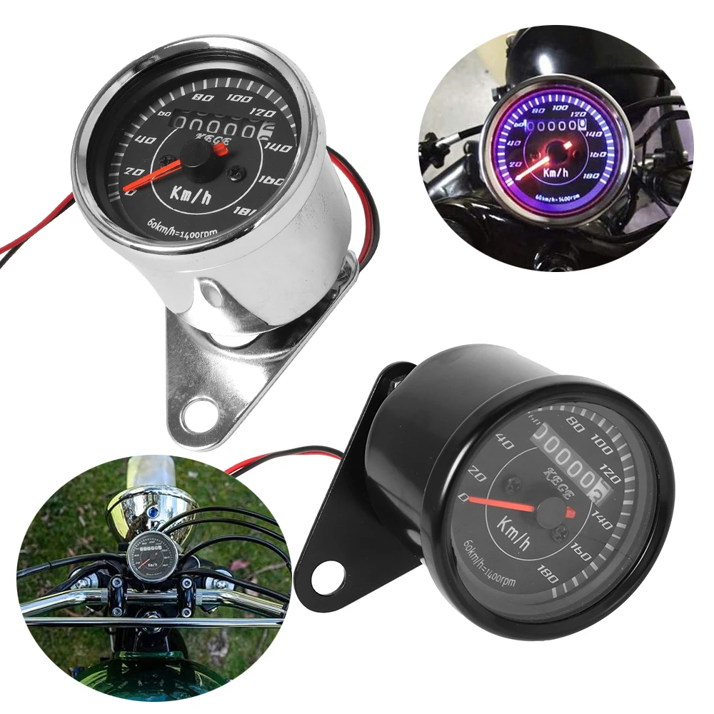 Универсальный мотоциклетный спидометр, двухцветный светодиодный одометр, измеритель скорости, миля для кафе, гоночного мотоцикла