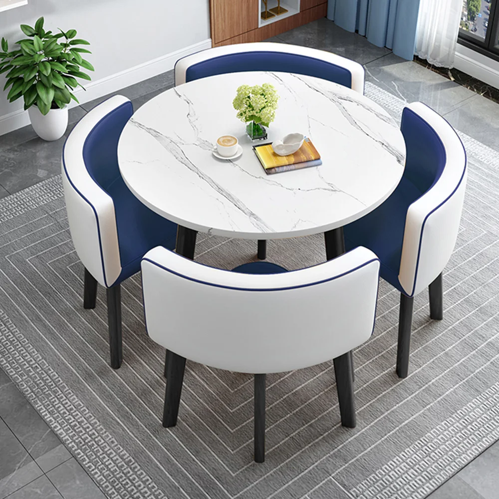 Nordic Simple Modern Rock Slab Round Dining Table Set Hot Sale Small  Dining Table Home Furniture Dining Table Set