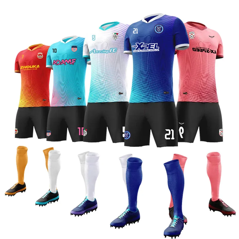 Wholesale Quick-Drying Breathable Soccer Wear Customizable Football Suit for Sports Team for Game & Training Uniforms