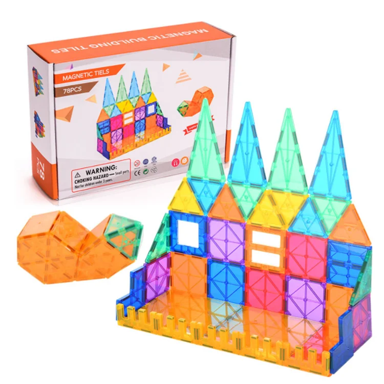 Balin Cheap Price 78pcs New wholesale Free Samples Magnetic Building Tiles 3d Magnets Blocks Kids Educational Toys