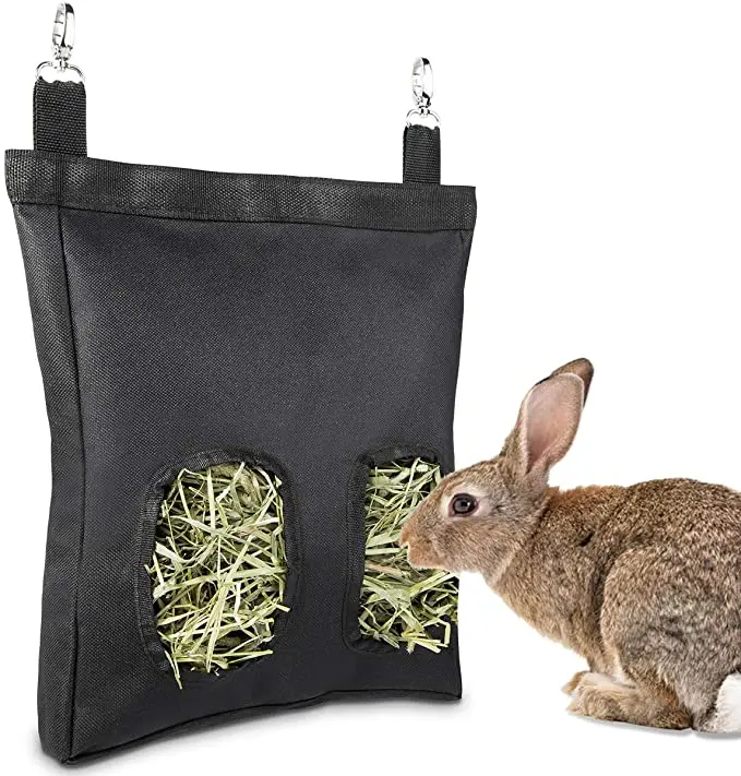 
2021 новый дизайн 600D оксфорд прочный черный кролик корм сено держатель кормушка 