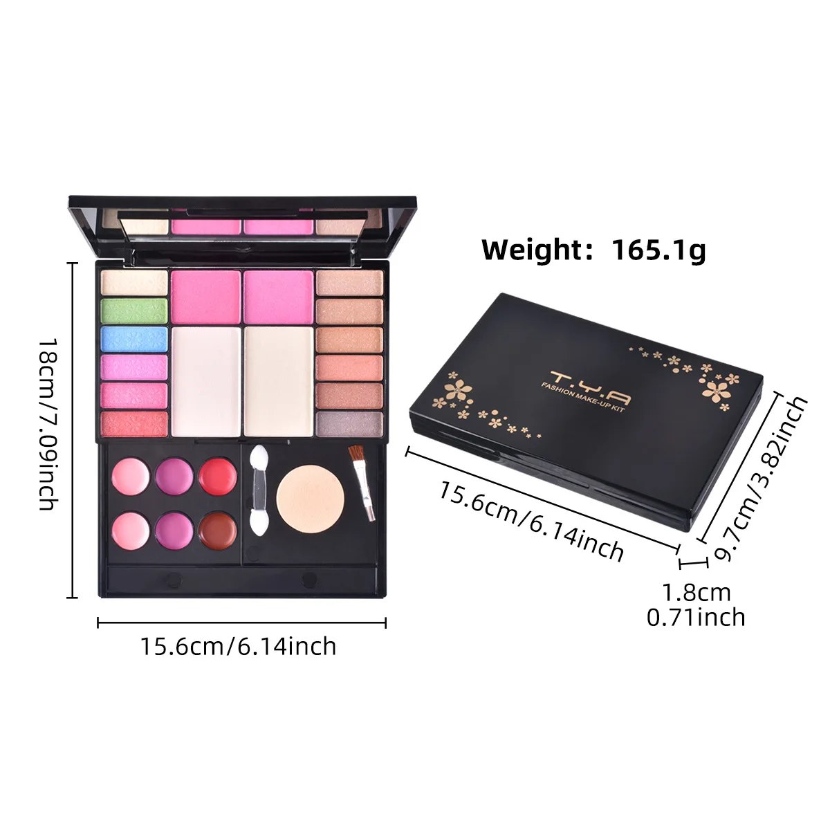 TYA Makeup Kit blush 22 color pearl eye shadow plate makeup concealer nude lipstick powder set