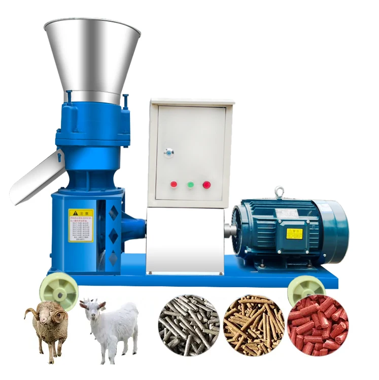 Mini Animal Feed Processing Machine Poultry Chicken Fish Pig Goat Cattle Pellet Manufacturing New Condition Wood Farm Core Motor
