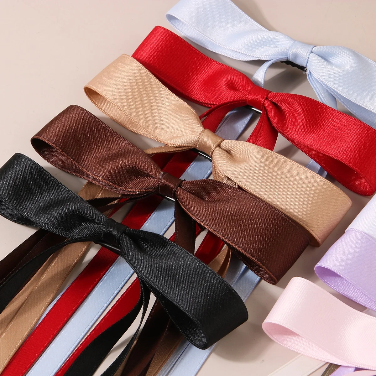 Custom Cloth Material Small Ribbon Bowknot Hair Accessories Clip Barrettes For Women