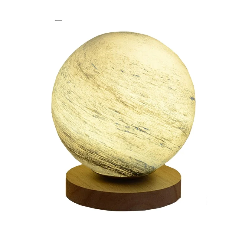 Dimmable LED Star Moon Desk Lamp Bedroom Bedside Decor Table Lamp USB Wooden Art Atmosphere Light one drop shipping