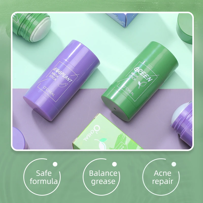 2021 NewOEM ODM Clay Mask Stick Facial Skincare Pink Matcha Whitening Cleansing Green Tea Mask Stick For Face wholesale supplier