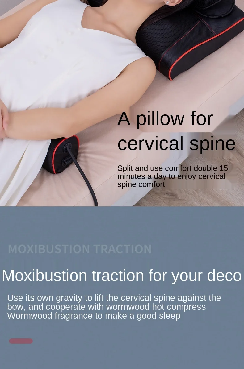 Подушка для массажа позвоночника с двойной подушкой многофункциональный бытовой Массажер всего тела шеи поясницы плеч