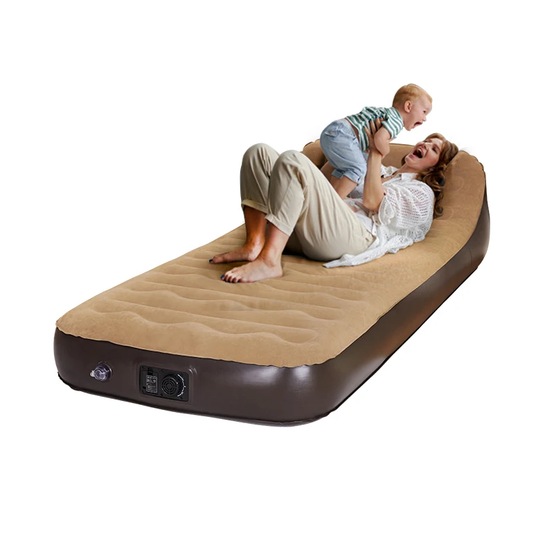 High Quality Custom Inflatable Air Mattress Camping Single Inflatable Air Bed with Built-it Pump for Outdoor