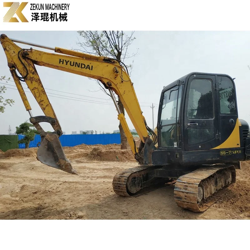 Экскаватор б/у Hyundai Robex 55, малогабаритный, 5,5 тонн, сделанный в Korera, экскаватор Hyundai R55-7 Hyundai Robex 55 7