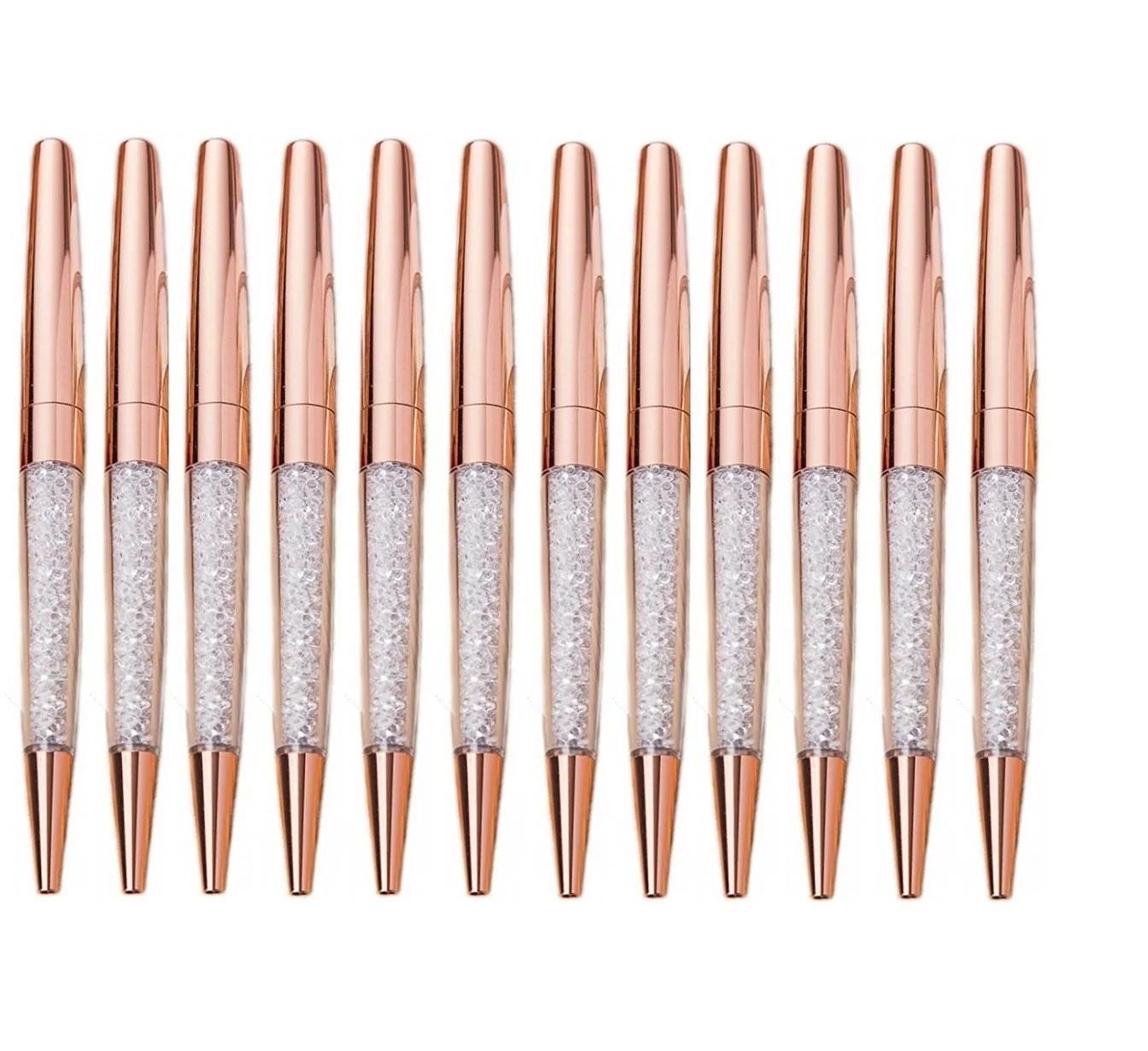 Fancy diamond crystal ball pen rose gold metal pens wholesale