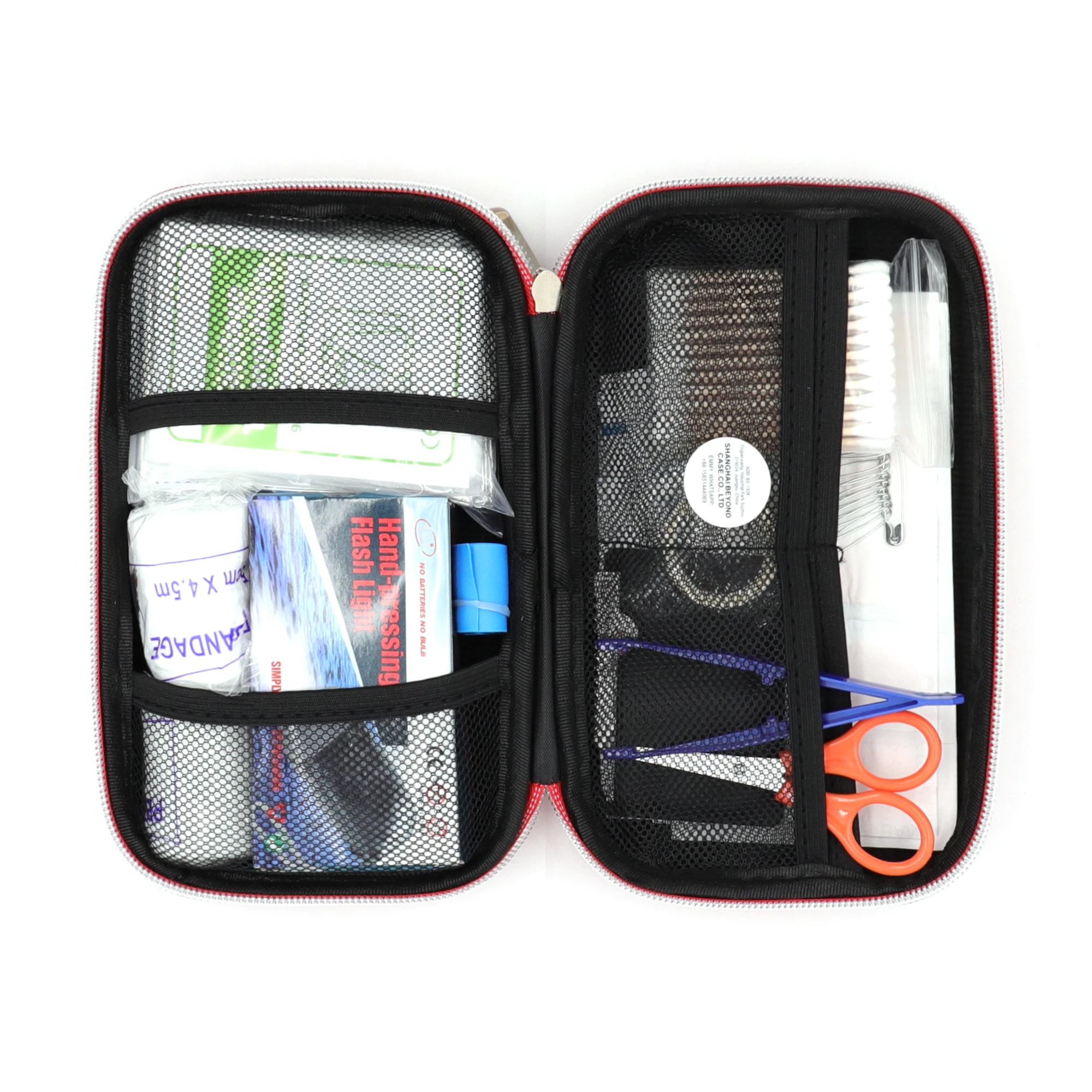 Custom waterproof personalized first aid survival emergency kit empty bag with medical supplies for camping car travel logo