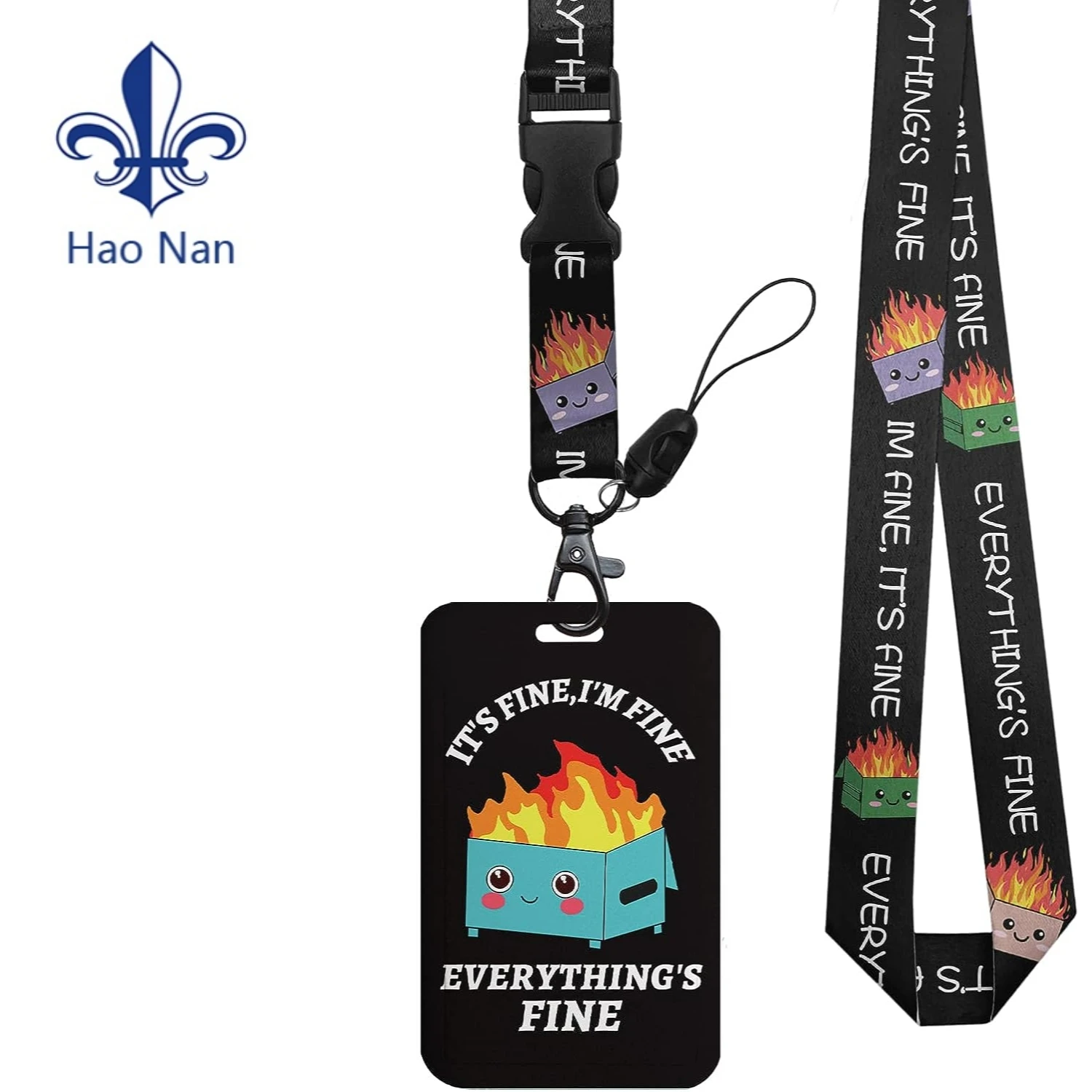 Custom Logo Lanyard Polyester Neck Strap Card Holder Promotional Lanyard With Plastic ID Card Badge Holder