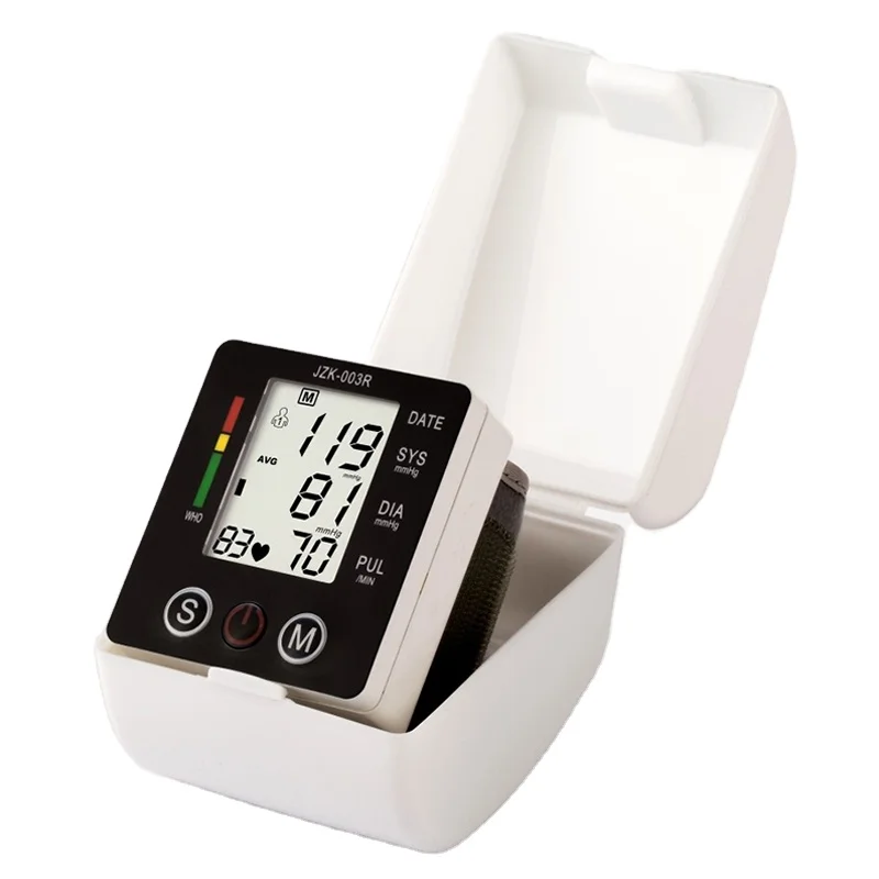 Jziki portable digital electronic wrist automatic medical blood pressure monitor watch heart rate machine