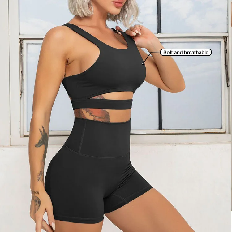 Eco-Friendly Light Blue Breathable Yoga Top Women Soft High Weight Bearing Recycled Sports Bras