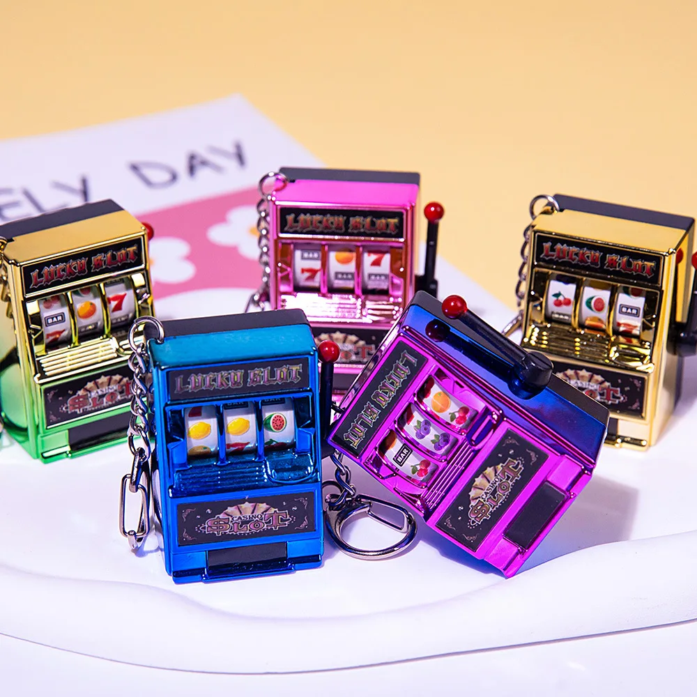 Discount offer game acrylic Mini fruit pendant machine small toy lucky draw cartoon pendant keychains