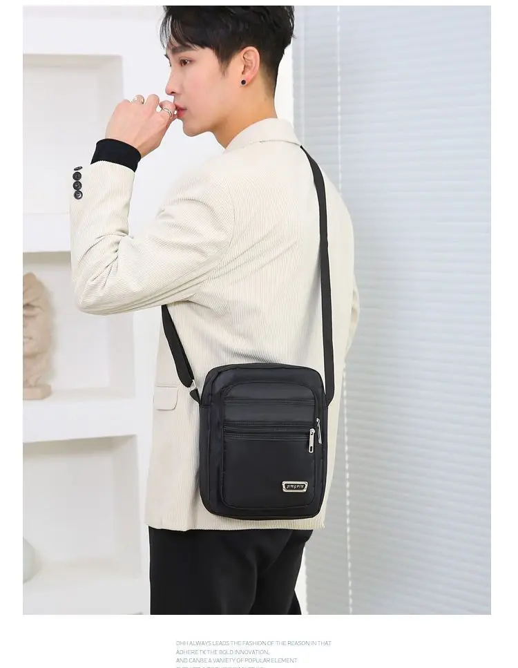 New Style Outdoor Messenger Bag Waterproof 6 Zippers Large Capacity Shoulder Bags for Men