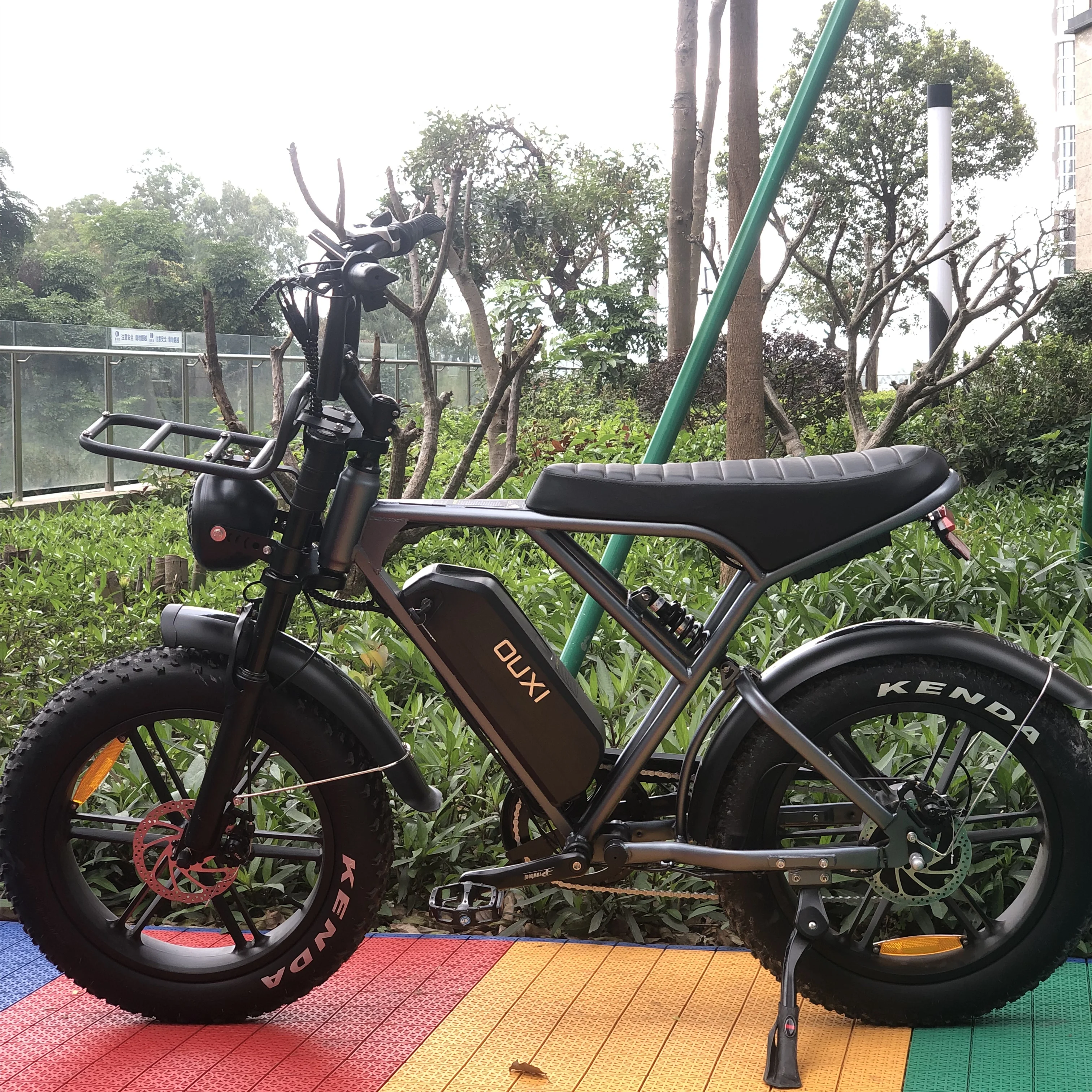 Ouxi H9 V8 2.0 Electric City Bicycle with Lithium Battery Steel Frame Disc Brake Fat Tire Bike Adults Available USA Warehouse