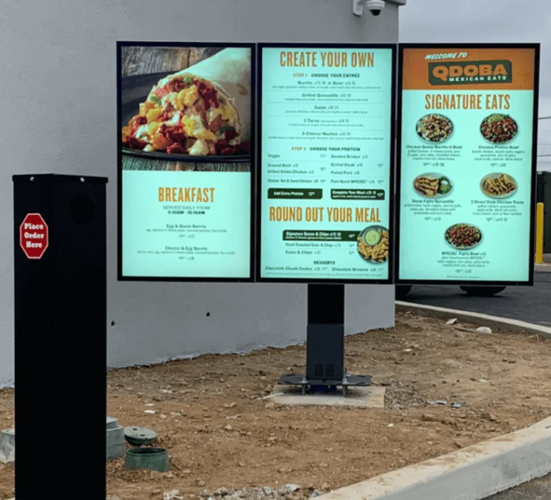 3000Nits Drive Thru Restaurants Menu Digital Signage Lcd Outdoor Advertising Panel Standing Waterproof Touch Order Screen