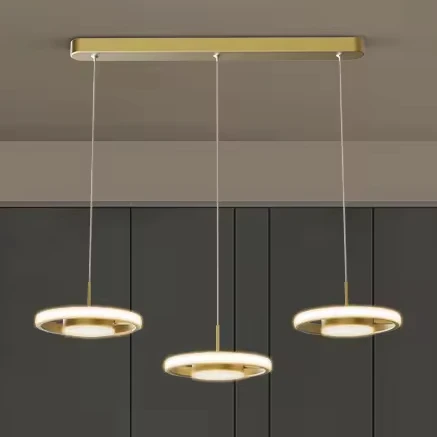 Practical external luminous restaurant bar LED pendant light elegant warm gold bedroom living room indoor pendant lamp