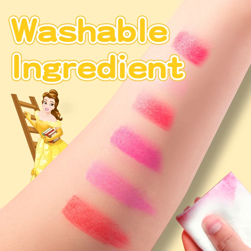 Disney Princess Bella girls children kids lipstick non-toxic cosmetic sets for kids makeup washable formula  Disney License