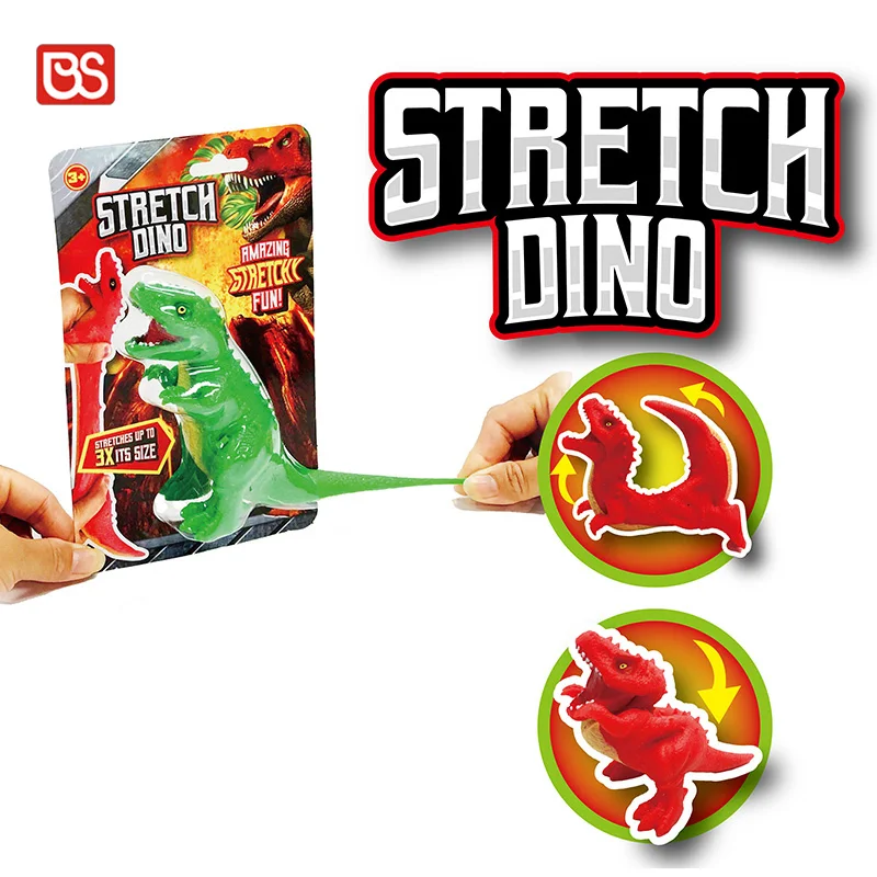 BS 3 Color Sand Filling Stretch Up Fidget Anti-stress Relieve Stretch Dinosaur Tpr Squeeze Toy For Sale