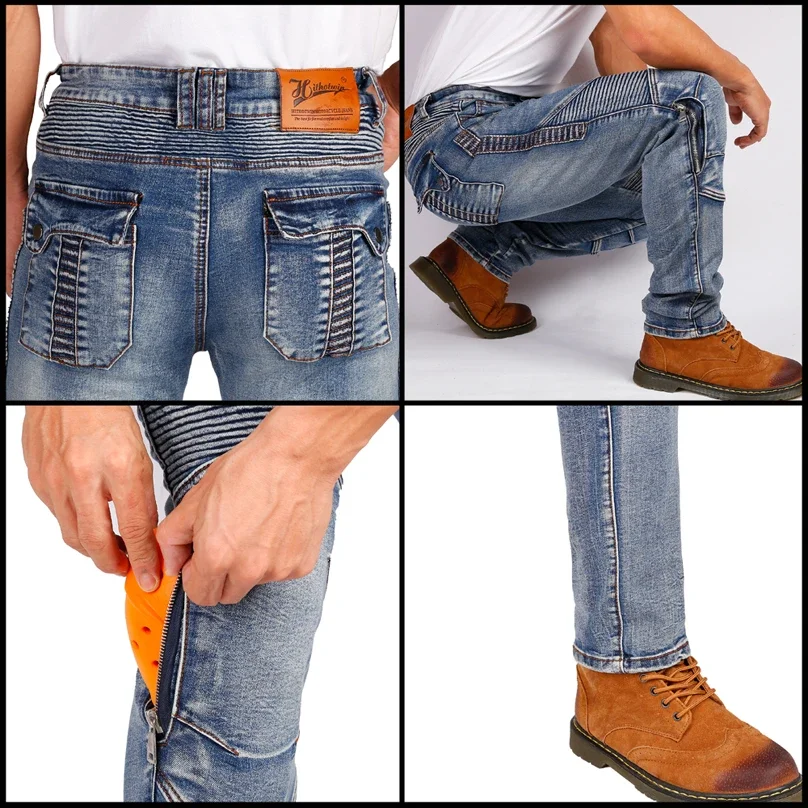 Motorcycle jeans Moto Pants Protective Gear Riding Touring fireproof and wearable Motorbike Trousers Men Aramid 5XL 4XL 3XL 2XL