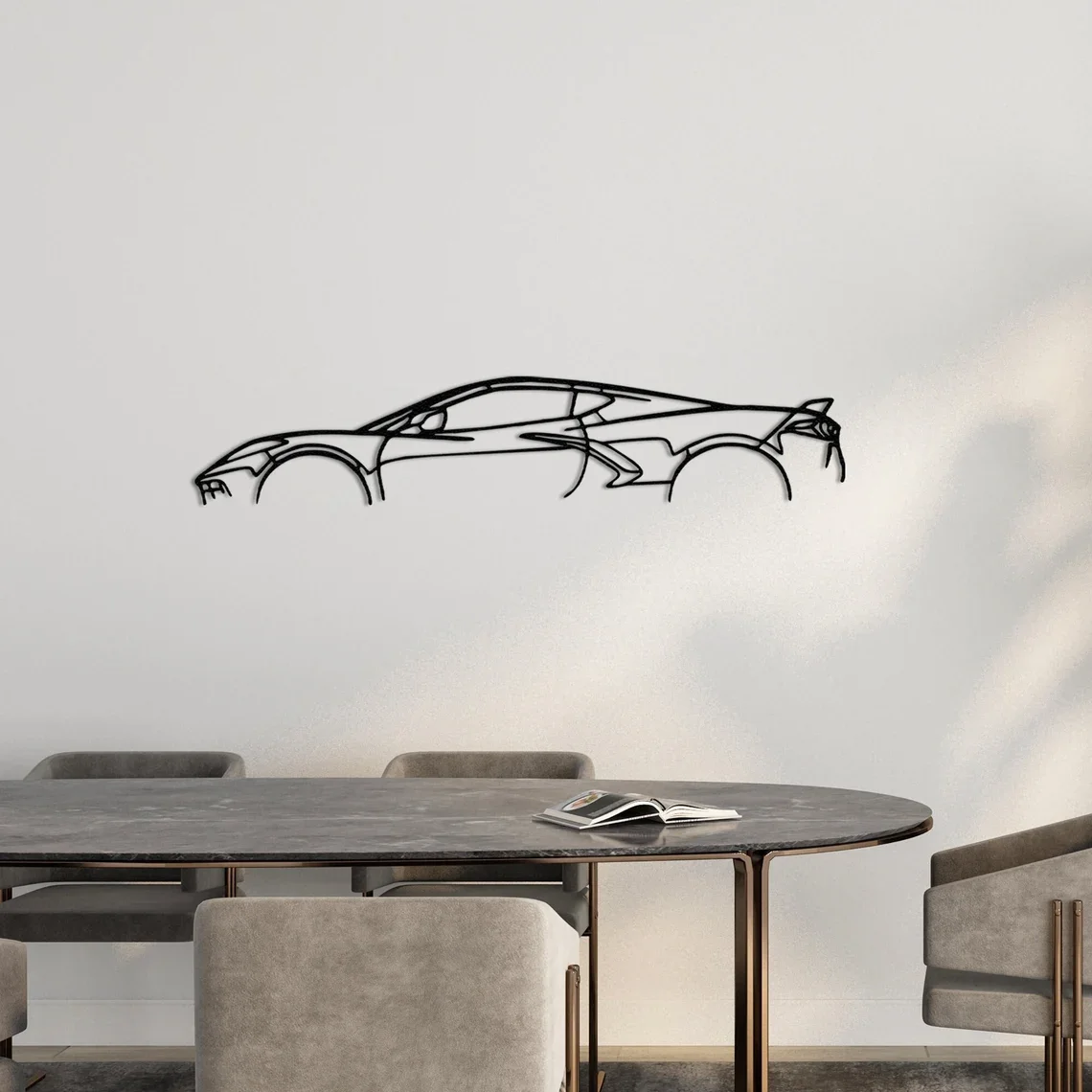 Metal Car Silhouette Metal Wall Art Hanging Home Dining Room Decor Living Room Bedroom Signs Wall Personalized Decorations
