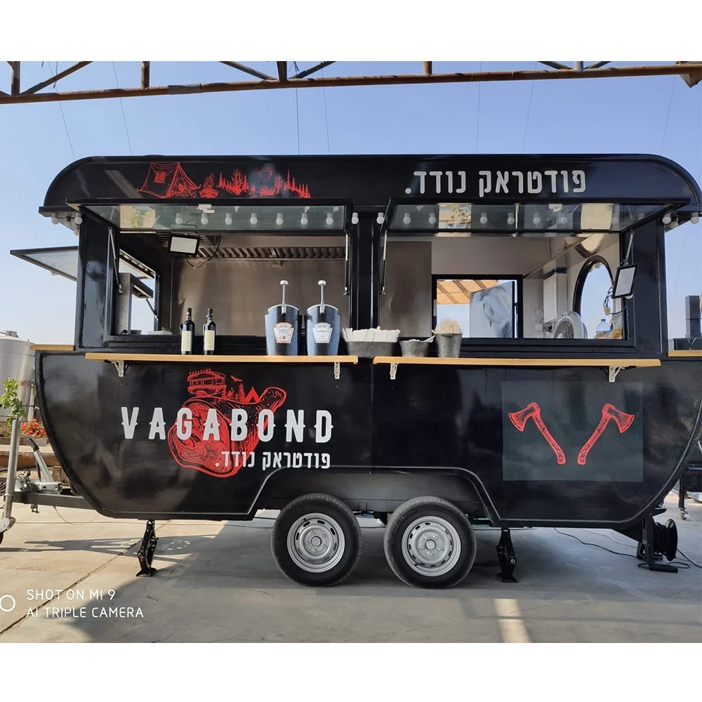
Hot sale ice cream trailer food vending cart kiosk food trailer car with italian gelato machine retro food trailer for sale 