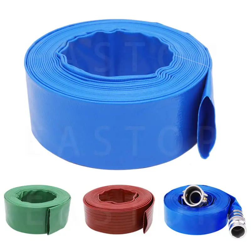 1 2 4 5 6 8 10 Inch Flexible PVC Layflat Hose Pipe For Agriculture Farming Plastic 30 45 60 90 120 150 psi Water Discharge Hose