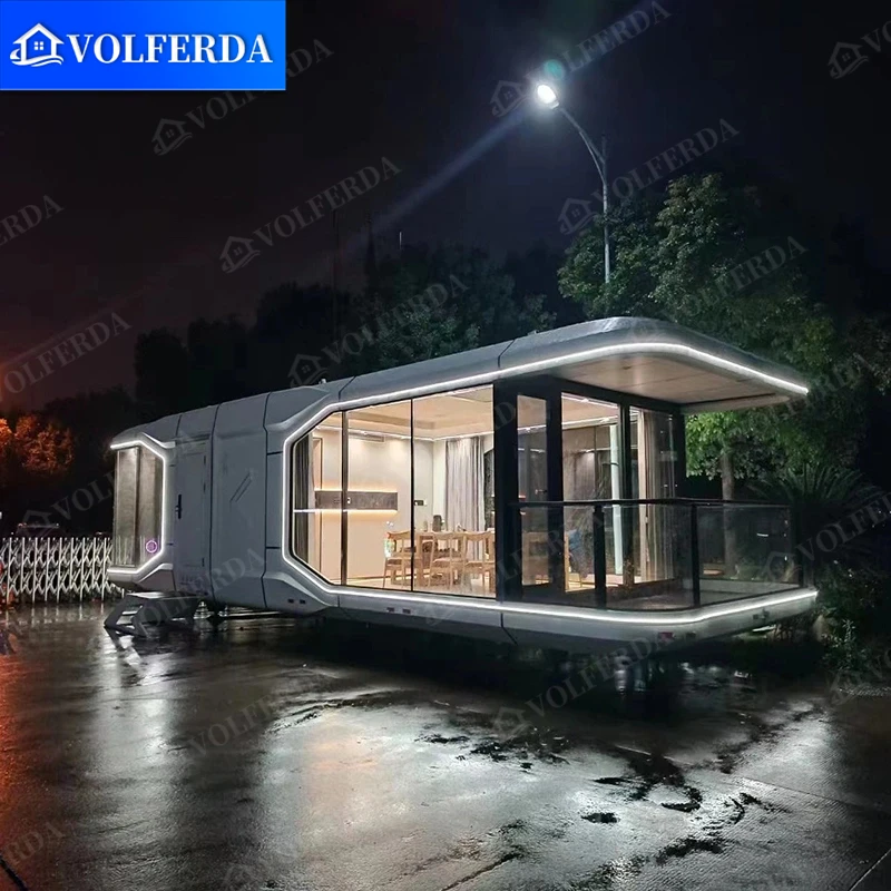 Лидер продаж дом для капсул VOLFERDA E7 мини-дом сборный домик туристический трейлер 2 спальни 1 ванна