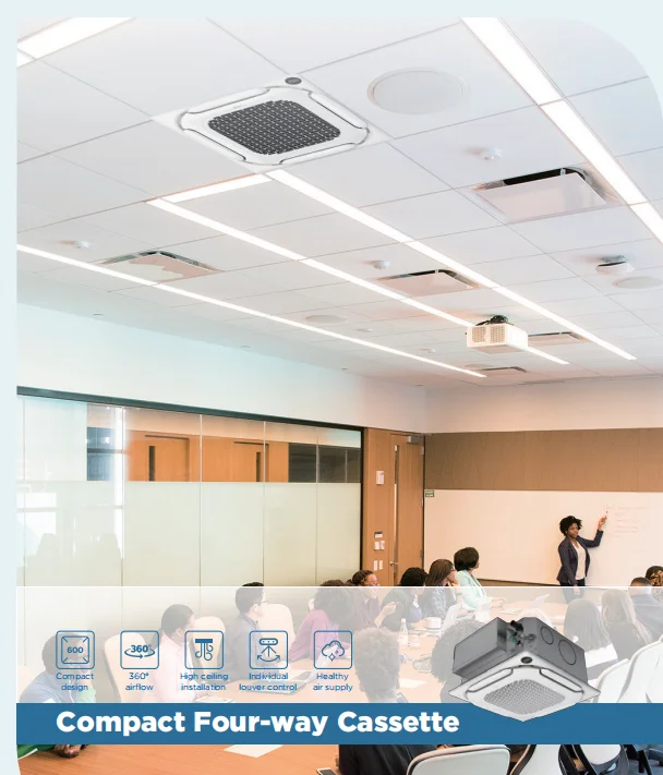 Midea vrv hvac system 360 airflow 2.2kw 7500btu Compact Four-way Cassette R410A smart vrf air conditioning for Hypermarkets