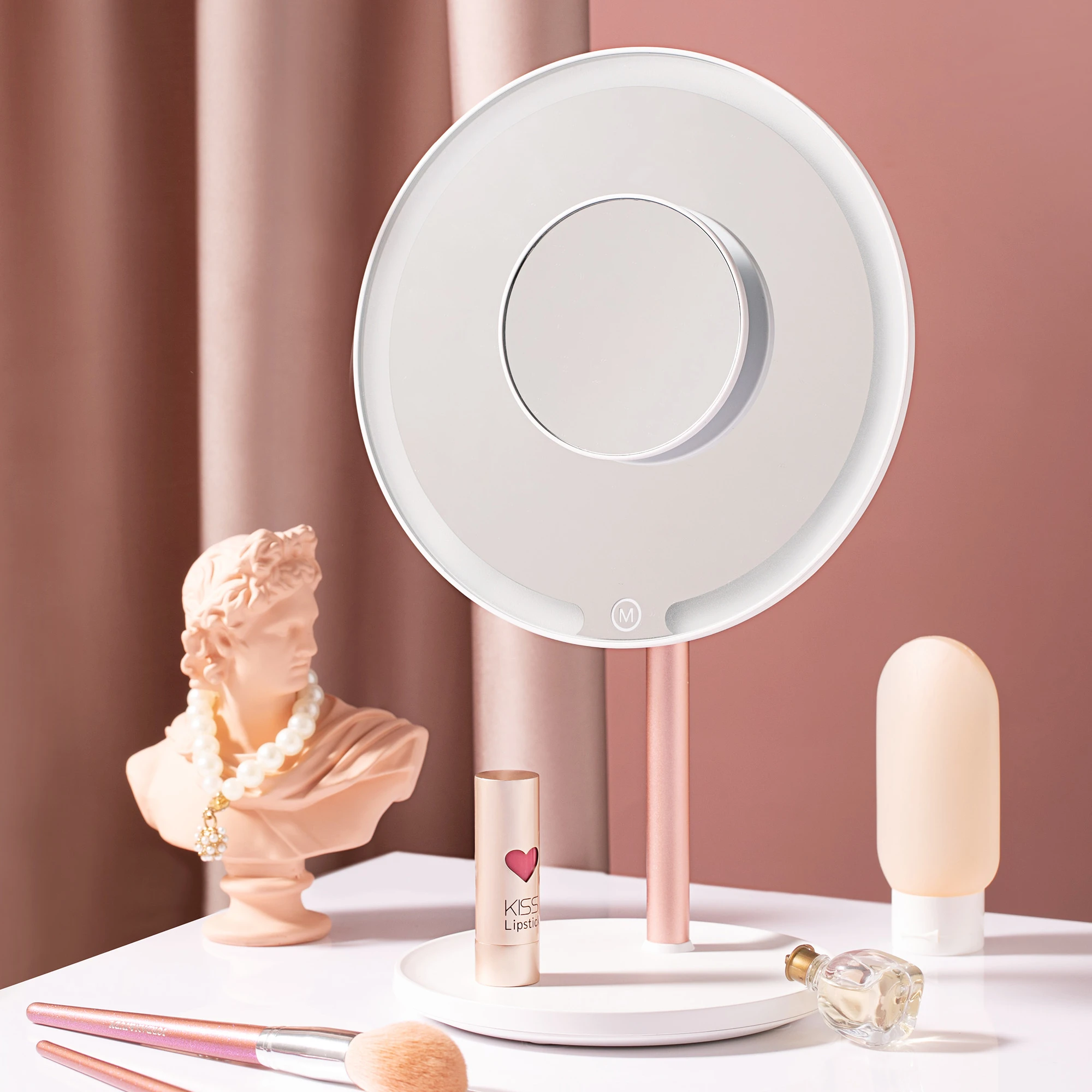 Jordan&Judy Intelligent light adjustment with tray led vanity mirror  vanity mirror with lights LED round make up mirror