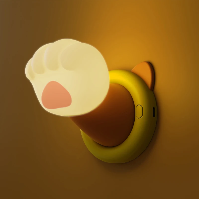 Creative Bedroom Desk  Lamp Small Touch control  USB rechargeable  Led Gift Modern cat paw  Night Light for kids