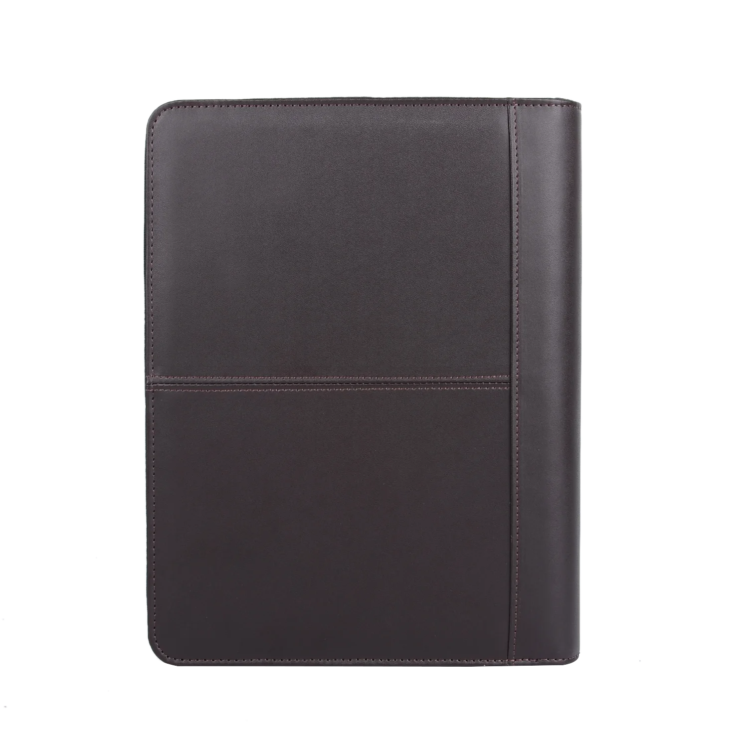 Multifunctional PU Leather  Portfolio Padfoilo with Zippered Closure A5 Writing Pad Organizer Interior Pocket for Phone Tablet