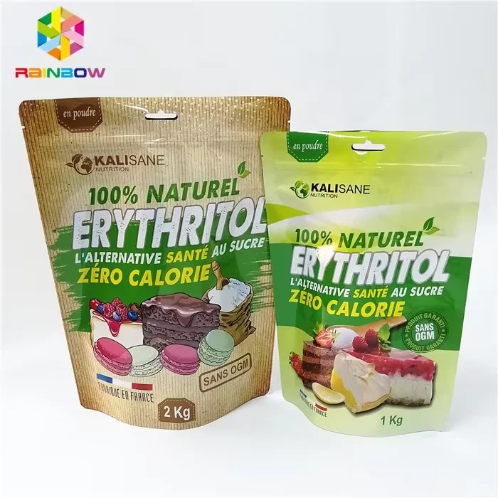 Rainbow Stand Up Pouches Dried Food Rice Flour Coconut Flour Glutinous Rice Flour Whey Protein Powder Packaging Ziplock Bag