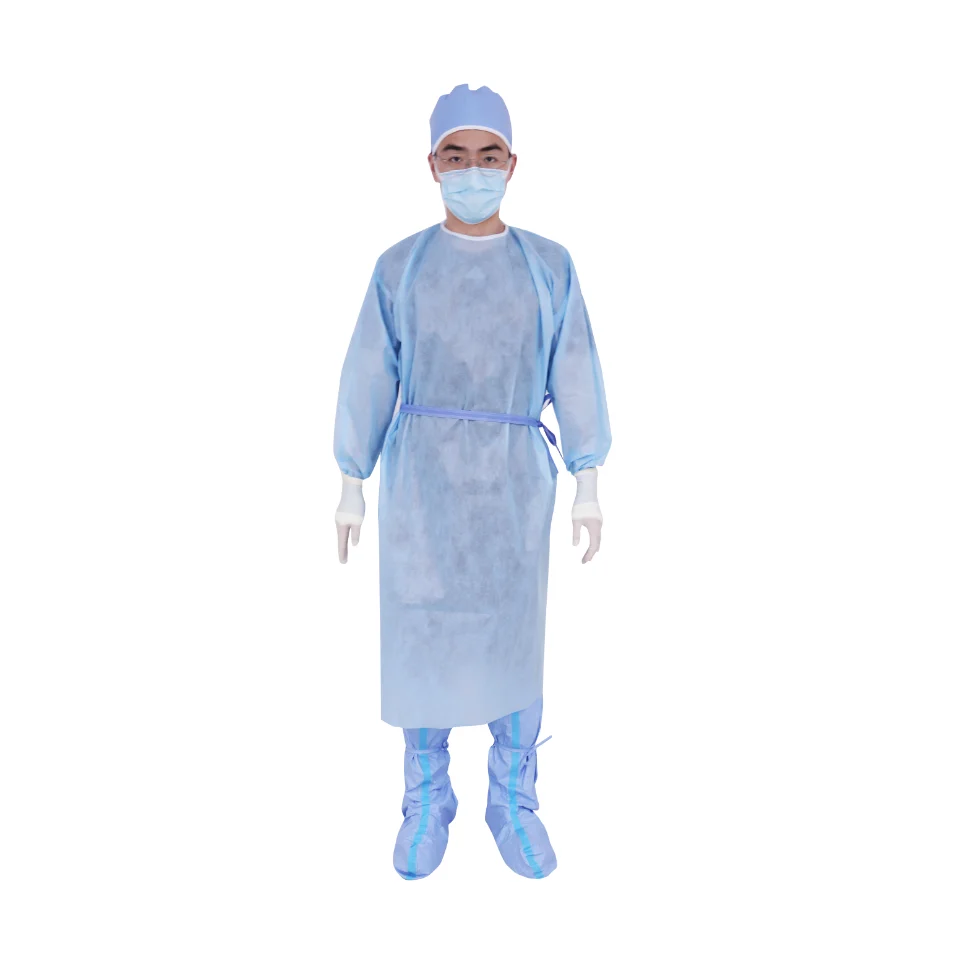 Winner Brand 1.4x1.6cm CE Listed Disposable PP+PE Isolation Gown