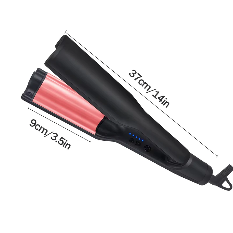 Double Barrel Hair Crimper Iron for Women Waves Ceramic Deep Waver Curling Iron